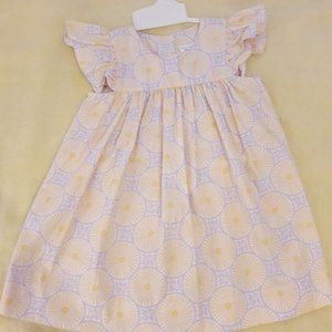 EUC Boutique Yellow and Gray Flutter Sleeve Dress